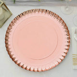 13Inch Heavy Duty Paper Charger Plates, Disposable Serving Tray Round With Scalloped Rims