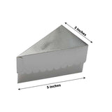 10 Pack | 5x3inch Metallic Silver Single Slice Paper Cake Boxes