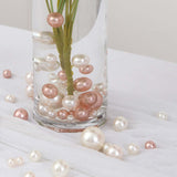 200Pcs Assorted Blush Rose Gold and Off White Lustrous Faux Pearl Beads Vase Fillers