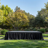 Portable Stage Skirt Black Polyester Platform Skirting Cloth for Events, Performances Wedding Stage