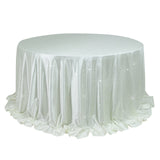 Scuba Round Tablecloth 132 Pearl White with Rhinestone Accents – Seamless, Wrinkle-Free