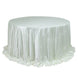 Scuba Round Tablecloth 132 Pearl White with Rhinestone Accents – Seamless, Wrinkle-Free