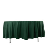 108" Hunter Emerald Green Premium Scuba Round Tablecloth, Wrinkle Free Polyester Tablecloth