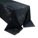 Scuba Rectangular Tablecloth 90×156inch Black Rhinestone Accents – Seamless, Wrinkle-Free