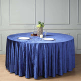 120inch Royal Blue Seamless Premium Velvet Round Tablecloth, Reusable Linen