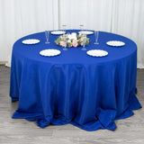 132inch Royal Blue 200 GSM Seamless Premium Polyester Round Tablecloth