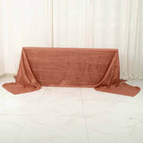 Terracotta (Rust) Accordion Crinkle Taffeta Seamless Rectangular Tablecloth - 90x156inch