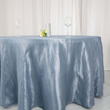 120inch Dusty Blue Accordion Crinkle Taffeta Round Tablecloth