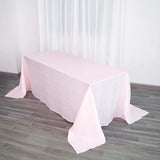 90x132Inch Blush Rose Gold Accordion Crinkle Taffeta Rectangular Tablecloth