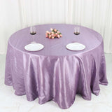 132inch Violet Amethyst Accordion Crinkle Taffeta Seamless Round Tablecloth