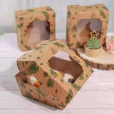 12 Pack | 6inch x 6inch x 3inch Tropical Leaf Cardboard Bakery Cake Pie Cupcake Box