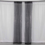 2 Pack Black Sequin Event Curtain Drapes with Rod Pockets, Seamless Backdrop Event Panels