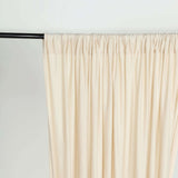 Beige Fire Retardant Polyester Curtain Panel Backdrops With Rod Pockets - 10ftx10ft