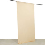 Beige 4-Way Stretch Spandex Photography Backdrop Curtain with Rod Pockets, Drapery Panel