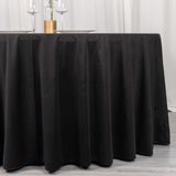 120inch Black Premium Scuba Round Tablecloth, Wrinkle Free Polyester Seamless Tablecloth