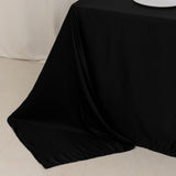 90x132inch Black Seamless Lamour Satin Rectangle Tablecloth for 6 Foot Table