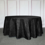 120inch Black Accordion Crinkle Taffeta Round Tablecloth