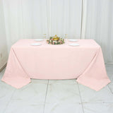 90x132inch Blush Rose Gold 200 GSM Seamless Premium Polyester Rectangular Tablecloth