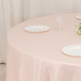 108" Blush Lamour Satin Round Tablecloth