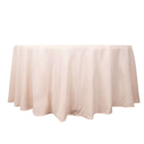 120inch Blush Rose Gold 200 GSM Seamless Premium Polyester Round Tablecloth