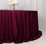 132inch Burgundy Premium Scuba Wrinkle Free Round Tablecloth, Scuba Polyester Tablecloth