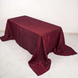 90x132Inch Burgundy Accordion Crinkle Taffeta Rectangular Tablecloth