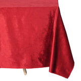 90x132inch Burgundy Seamless Premium Velvet Rectangle Tablecloth, Reusable Linen