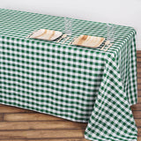 Buffalo Plaid Tablecloths | 90"x132" Rectangular | White/Green | Checkered Polyester Linen Tablecloth