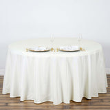 132Inch Ivory Seamless Polyester Round Tablecloth