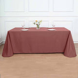 90x156inch Cinnamon Rose Polyester Rectangular Tablecloth