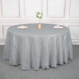 120inch Silver Accordion Crinkle Taffeta Round Tablecloth