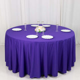 120inch Purple Premium Scuba Wrinkle Free Round Tablecloth, Seamless Scuba Polyester Tablecloth