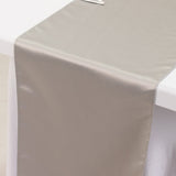 12x108inch Silver Lamour Satin Table Runner#whtbkgd