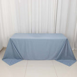 90x132inch Dusty Blue Premium Scuba Wrinkle Free Rectangular Tablecloth, Seamless Scuba Polyester