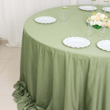 132inch Dusty Sage Green Premium Scuba Round Tablecloth, Scuba Polyester Tableclo