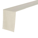 12x108 Beige Linen Table Runner, Slubby Textured Wrinkle Resistant Table Runner