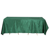 90x132inch Hunter Emerald Green Seamless Premium Velvet Rectangle Tablecloth, Reusable Linen