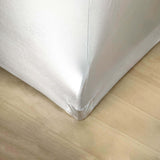 6FT Metallic Silver Rectangular Stretch Spandex Table Cover