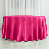 120" Fuchsia Satin Round Tablecloth