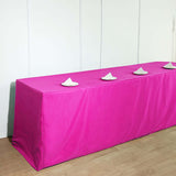 8FT Fuchsia Fitted Polyester Rectangular Table Cover