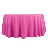 132Inch Fuchsia Seamless Polyester Round Tablecloth