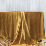 90x156 inches Gold Satin Rectangular Tablecloth