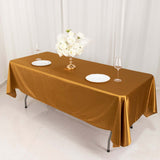 60"x102" Shimmer Gold Premium Scuba Rectangle Tablecloth, Wrinkle Free Polyester Tablecloth