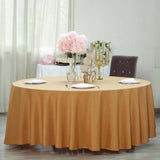 120 inches Gold Polyester Round Tablecloth