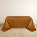 90x156inch Shimmer Gold Premium Scuba Rectangle Tablecloth, Wrinkle Free Seamless Polyester