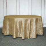 120inch Gold Accordion Crinkle Taffeta Round Tablecloth