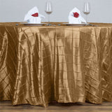 120" Gold Pintuck Round Tablecloth