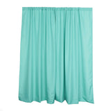 2 Pack Turquoise Polyester Event Curtain Drapes, 10ftx8ft Backdrop Event Panels With Rod Pockets