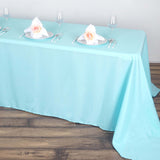 90x156" Blue Polyester Rectangular Tablecloth