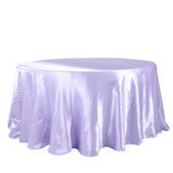 120inch Lavender Lilac Seamless Satin Round Tablecloth